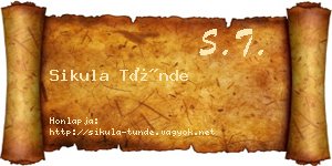 Sikula Tünde névjegykártya